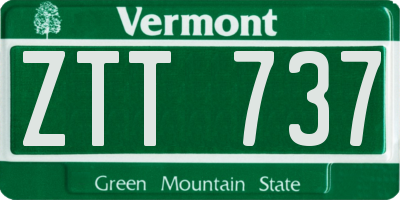 VT license plate ZTT737