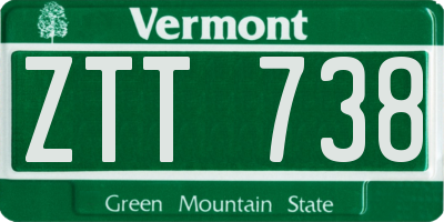 VT license plate ZTT738