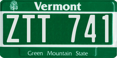 VT license plate ZTT741