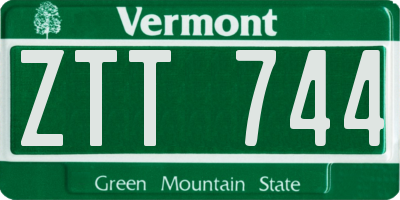 VT license plate ZTT744