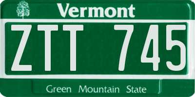 VT license plate ZTT745