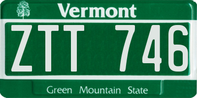 VT license plate ZTT746