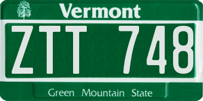 VT license plate ZTT748