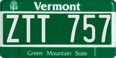 VT license plate ZTT757