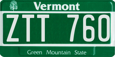 VT license plate ZTT760