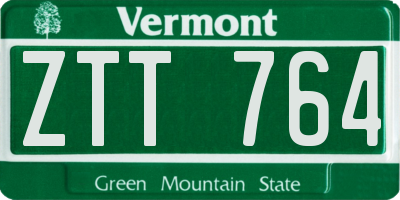 VT license plate ZTT764