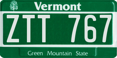 VT license plate ZTT767