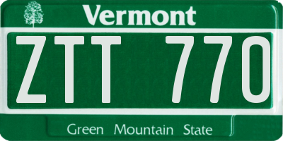 VT license plate ZTT770