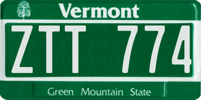 VT license plate ZTT774