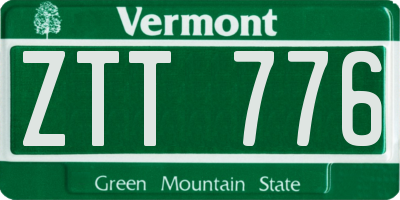 VT license plate ZTT776