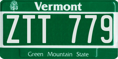 VT license plate ZTT779
