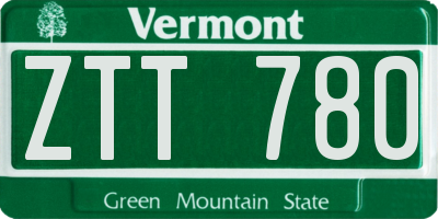 VT license plate ZTT780