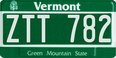 VT license plate ZTT782