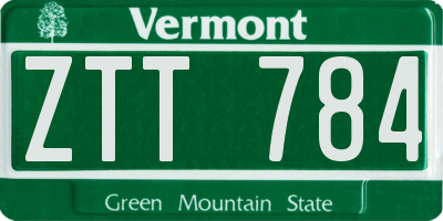 VT license plate ZTT784