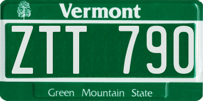 VT license plate ZTT790