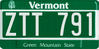 VT license plate ZTT791