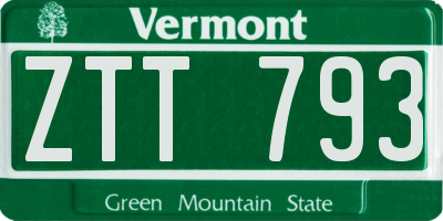 VT license plate ZTT793