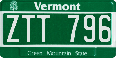 VT license plate ZTT796