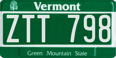 VT license plate ZTT798