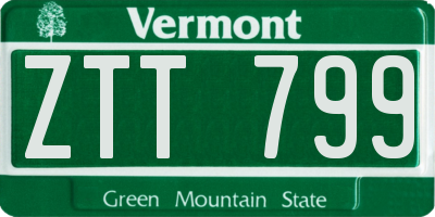 VT license plate ZTT799