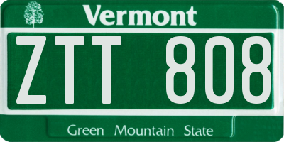 VT license plate ZTT808