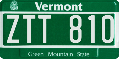 VT license plate ZTT810