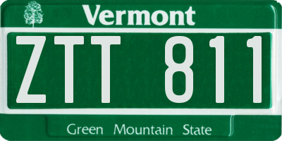 VT license plate ZTT811