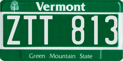 VT license plate ZTT813