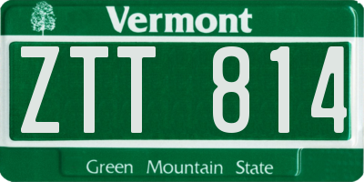 VT license plate ZTT814