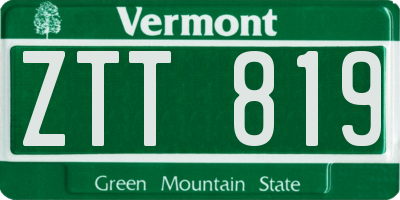 VT license plate ZTT819