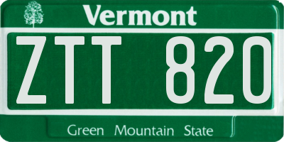 VT license plate ZTT820