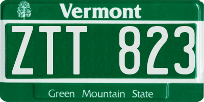 VT license plate ZTT823