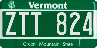 VT license plate ZTT824
