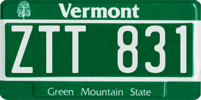 VT license plate ZTT831