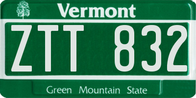 VT license plate ZTT832
