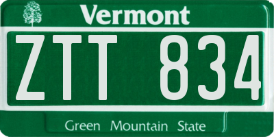 VT license plate ZTT834