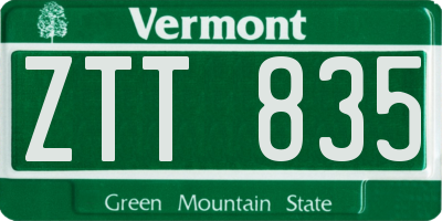 VT license plate ZTT835