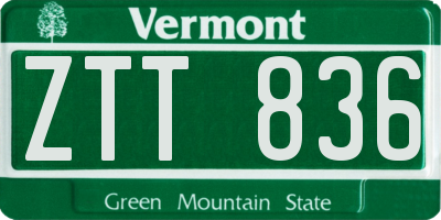 VT license plate ZTT836