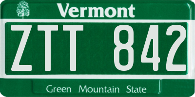 VT license plate ZTT842