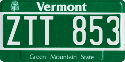 VT license plate ZTT853