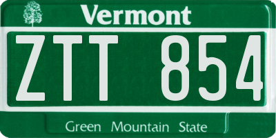 VT license plate ZTT854