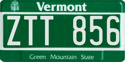 VT license plate ZTT856