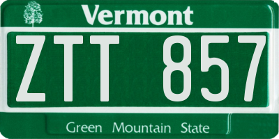 VT license plate ZTT857