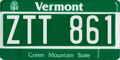 VT license plate ZTT861