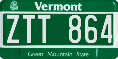 VT license plate ZTT864