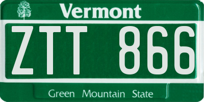 VT license plate ZTT866