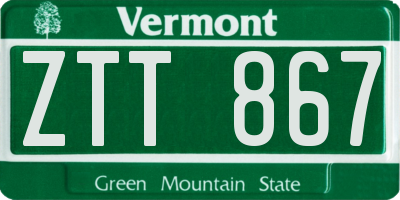 VT license plate ZTT867