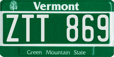 VT license plate ZTT869