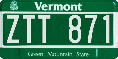 VT license plate ZTT871