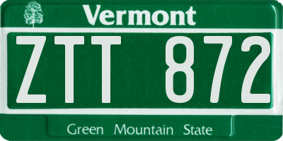 VT license plate ZTT872
